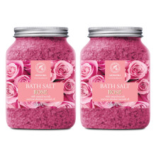 Sali da bagno di rose - set 2x46 oz - olio in palissandro naturale ed estratto di rosa - migliore per rilassare - bellezza - bagno - cura del corpo -