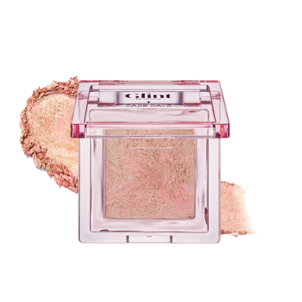 Glint By Vdivov Spring Event Glint Marble Highlighter (Solei Moon 0.08Oz) - Korean Makeup. Inspired Baked For Smooth Radiant Glow Long-Lasting Wear. Enriched With
