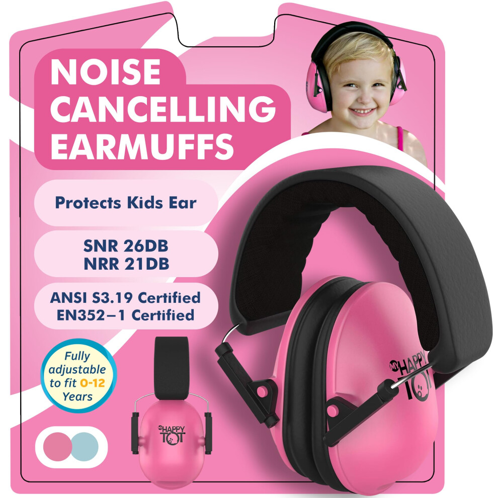 My Happy Tot Noise Cancelling-Koptelefoon Voor Kinderen Verstelbare Oorkappen Voor Baby's Met Ergonomisch Ontwerp Roze-image