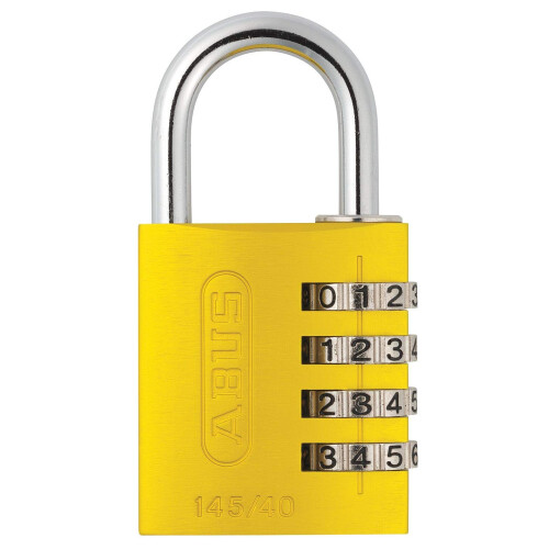 Abus Abus 145/40 C 40 mm Body 4-Dial Resettable Combination Padlock Yellow