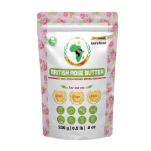 Autentikus nyers brit rzsavaj | Vaj | DIY Face Body Hands | Finomtatlan | 100% tiszta| Bio Afrikbl | Visszazrhat tska | 0,5 LB (230 g)