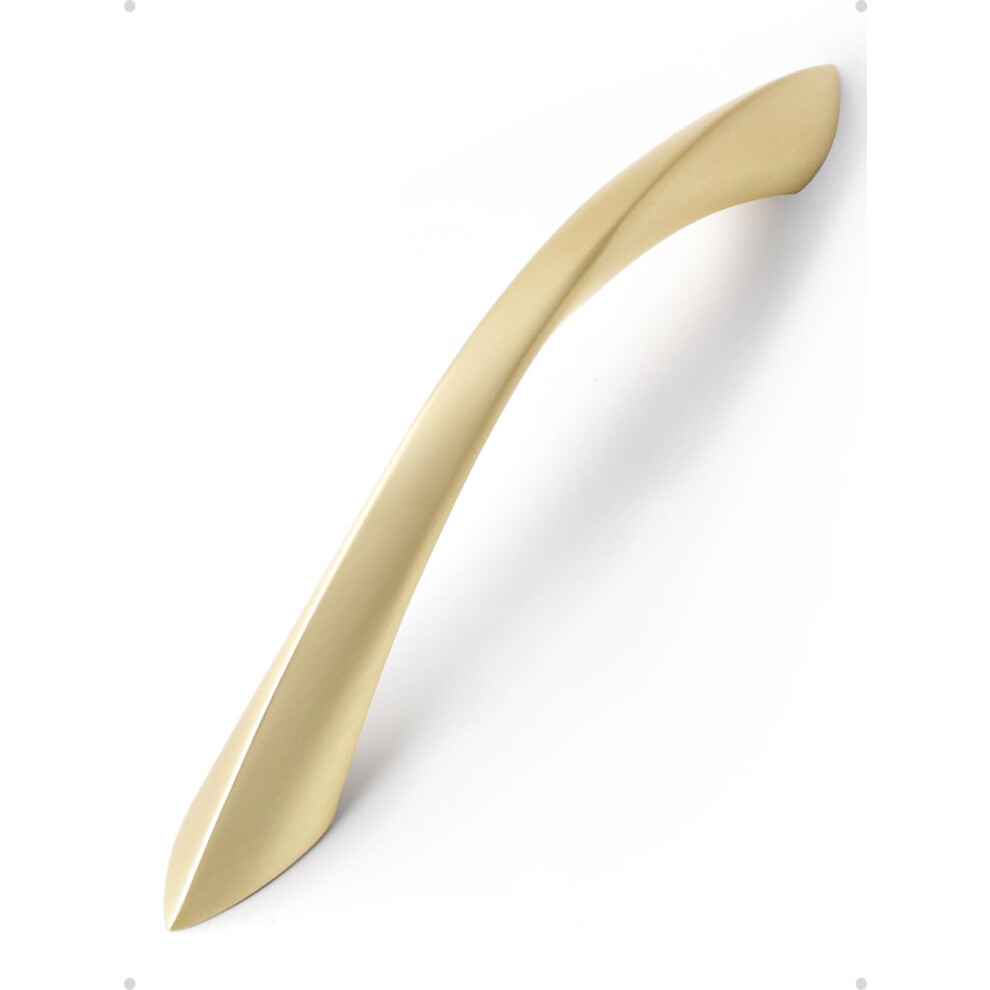 Jiasenbao Brushed Gold Cabinet Pulls 5 Inch Arch Twisted Brass Handles Drawer Kitchen Cupboard Bathroom Dresser Cabinet Hardware Zinc Alloy 10 Pack 749877420640
