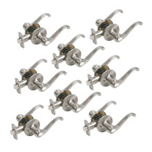 Design House 190496 Scroll Privacy Bed and Bath Door Lever Satin Nickel 2-Pack