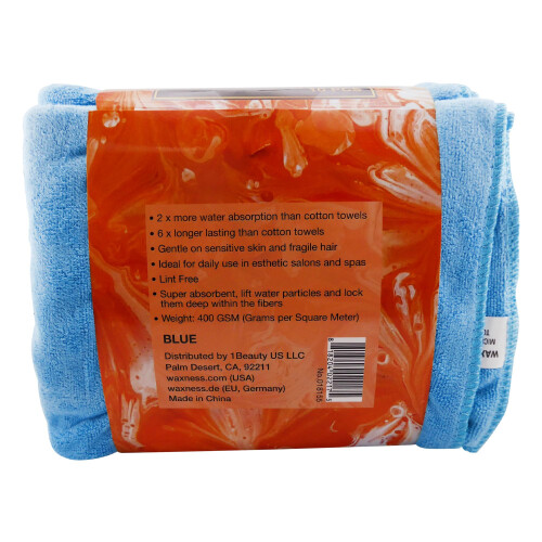 Σερβιέτες καλλυντικών Waxness Premium Soft Thick Extra Absorbent Microfiber 16 X 29 400 GSM Blue Συσκευασία των 10 2