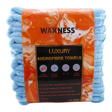 Toalhas cosmticas de microfibra extra absorventes macias e grossas Waxness 16 x 29 400 GSM azul pacote de 10