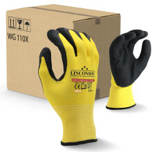 linconson 12 Pack Safety Performance Series Construction Mechanics Work Gloves (Yellow S (Pack of 12))