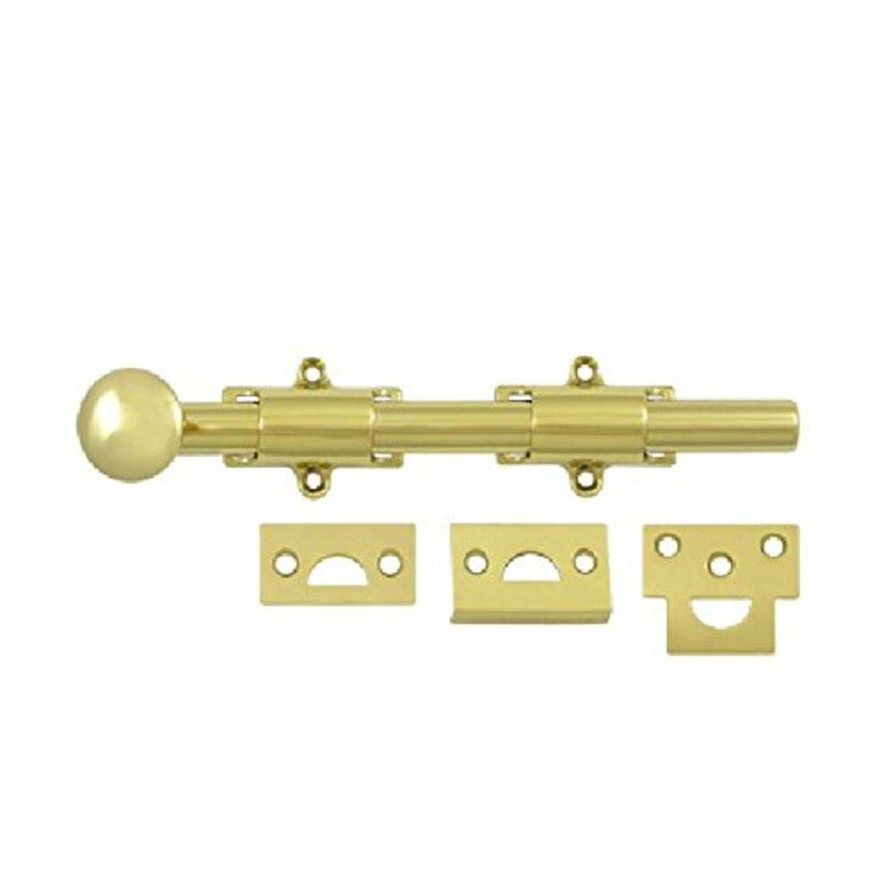 Deltana 8Sb3 Hd Solid Brass 8-Inch Surface Bolt Polished Brass 760923386000