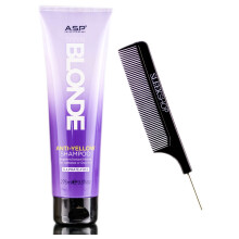 Shampooing anti-jaunissement sans sulfate (peigne lisse) Neutralise le jaune ind   sirable    claircit les cheveux blonds, gris ou blancs (anti-jauni
