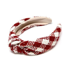 Bowbear Trendy Top Knotted Wide Headbands Classic Red and White