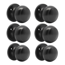 Probrico Flat Ball Single Dummy Door Knob Handles Black Left Right Handed Door Knobs Pull  6 Pack