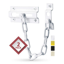Jack NDrill Chain Door Guard with Lock - 2 Pack Chain Lock Door Guard Sturdy & Rust-Resistant Steel Chain Locks for Inside Door and Extra Front Door