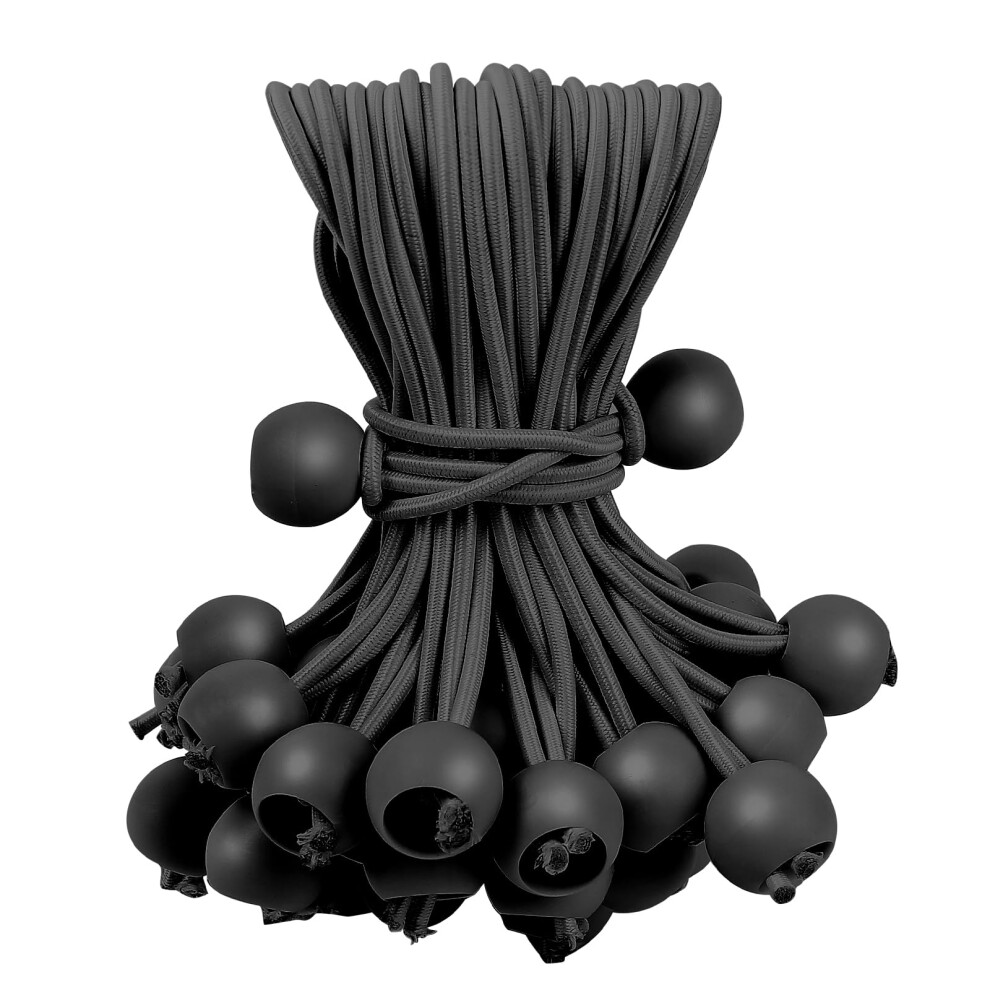 Skytened 60Pcs 9Inch Ball Bungee Cords Heavy Duty Outdoor Bungee Cord With Balls Tarp Tie Down Bungee Balls For Shelter Camping Cargo Tent Poles U 753124411381