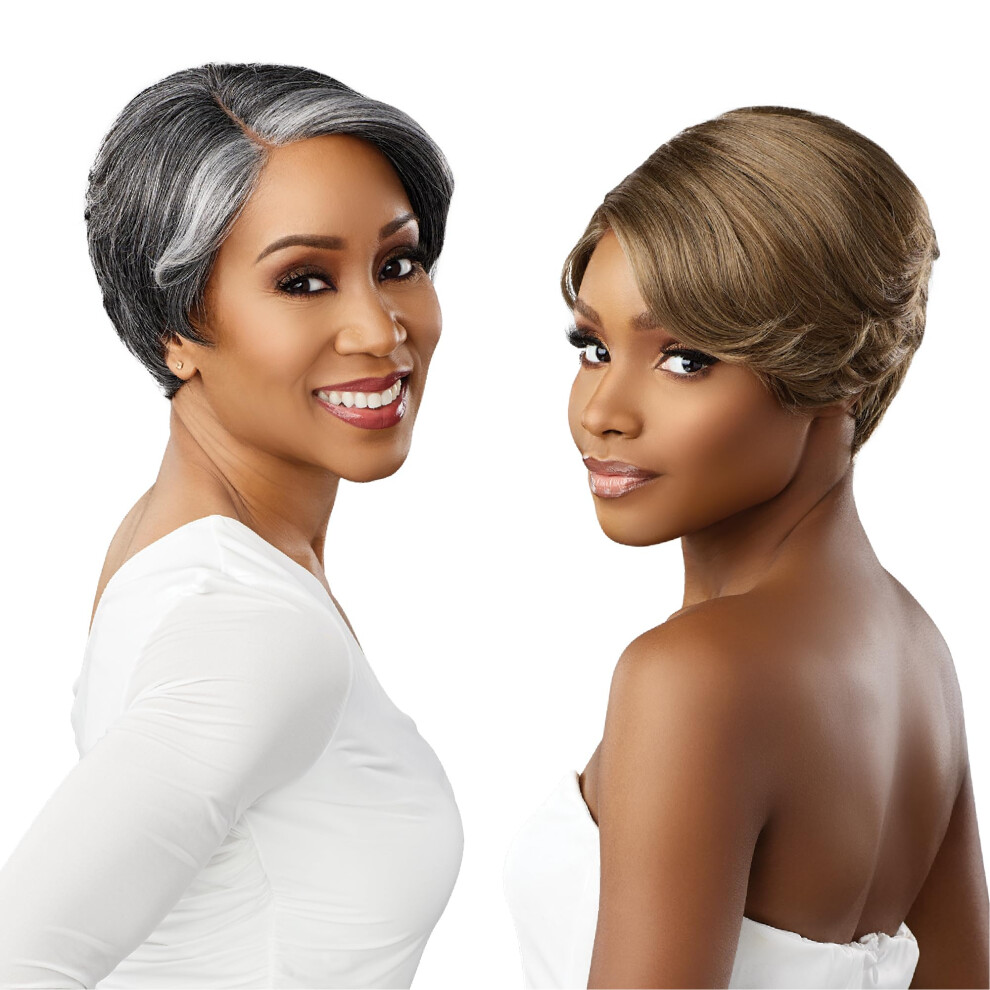 Sensationnel Unisex Dashly Lace Saltandpepper Wig - Unit 7 Hand Tied Laceparting Ear To Ear Synthetic (1 Jetblack)