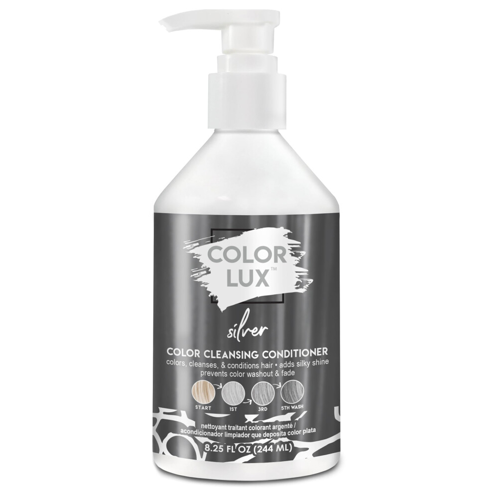 Farblux Silver Color Lux Color Cleansing Conditioner 3-In-1 Color Depositing Formula Vegan Sulfate-Free Paraben-Free 8.25 Oz