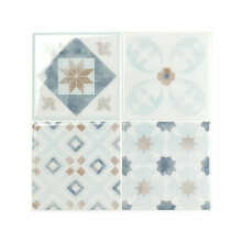 SMART TILES Parma Blue 3D Gel-O Peel and Stick Wall Tiles - 5 Sheets of 9' x 9' Backsplash for Kitchen Bathroom Wall