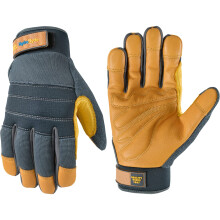 Wells Lamont HydraHyde Premium Rindsleder-Hybrid-Arbeitshandschuhe für Herren, wasserabweisende Handschuhe, Größe L (3242L)
