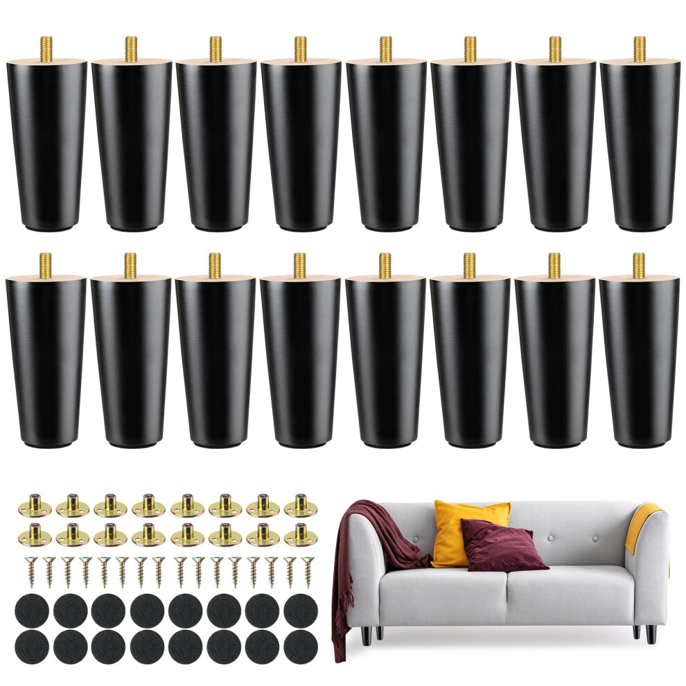 Maitys 4 Inch Round Solid Furniture Legs Furniture Wooden Replacement Chair Feet Dresser Sofa Couch Legs Table Cabinet Footstool Diy Projects For Hom 850061264251