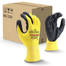 Lincolnson 12-pack Safety Performance Series Construction Mechanics Rimpel Latex werkhandschoenen