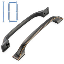 Poignées de meuble KOOFIZO en bronze huilé, pieds carrés, espacement des vis de 128 mm, lot de 10, pour placard de cuisine, porte, chambre, commo