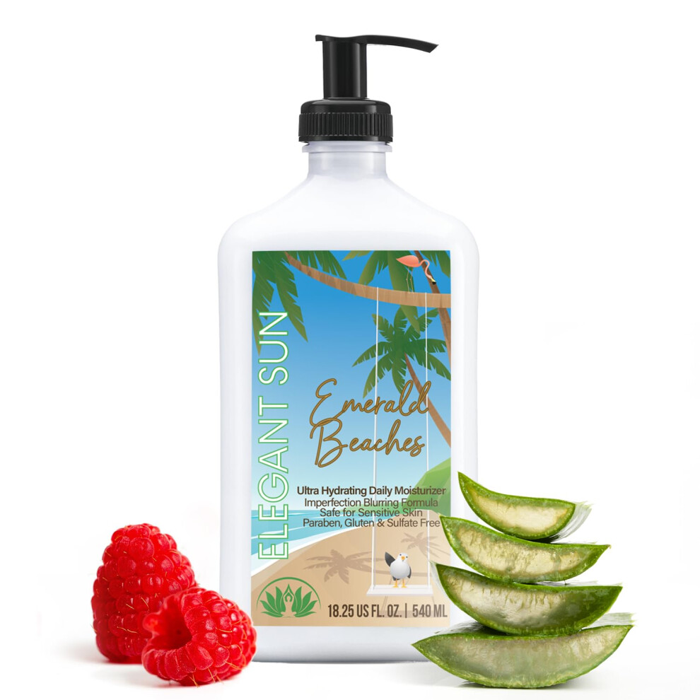 Elegant Sun Emerald Beaches Daily Moisturizer Tan Extender  After Sun Lotion Tanning Bed Lotion  Aloe Vera base  Hypoallergenic  Sensitive Skin Lotion