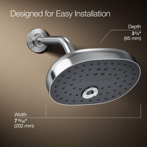 KOHLER 26290-CP Statement Three-Function SHOWERHEAD  Maximum Spray Performance with Mode Selector Buttons  Polished Chrome  2.5 GPM 2