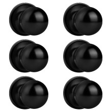 Probrico Stainless Steel Half-Dummy Door Knobs Black Round Pulls for Furniture/Living Room 6 Pack