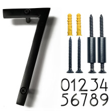 NACH NACK FLOTING NUBERS DE 6 pouces Numros de maison noire en aluminium pour l'extrieur - Numros de porte 7 avec matriel de montage