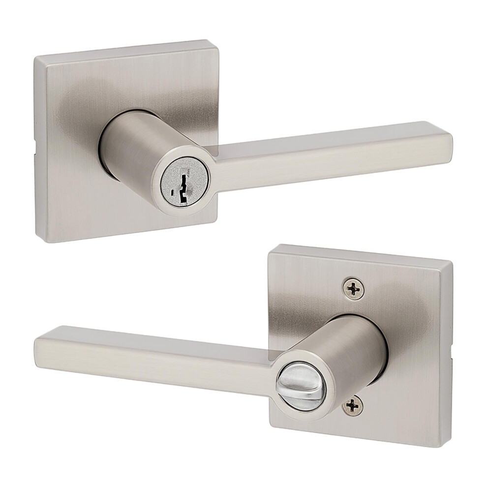 Photos - Door Handle Kwikset Halifax Entry with Lock and Key Secure Keyed Reversible Lever Exterior For Front Entrance and Bedrooms S
