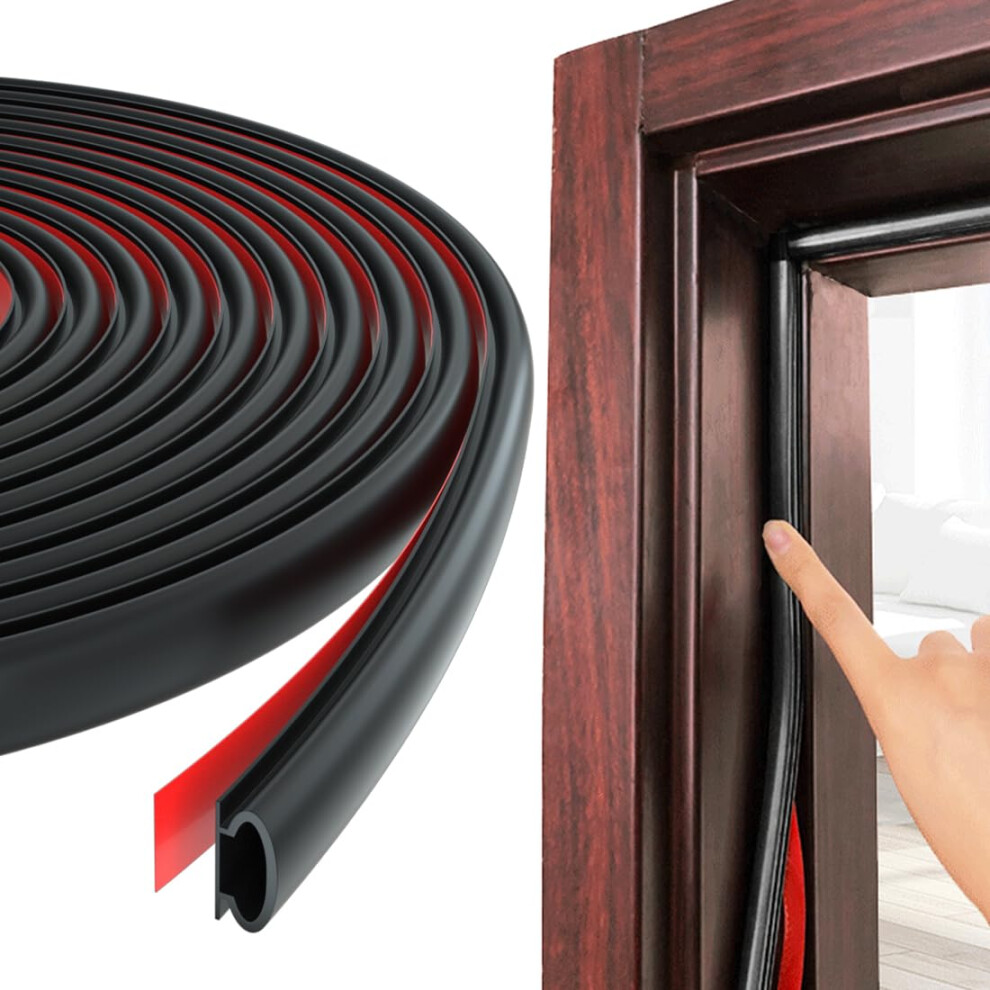 Esufeir 26Feet Door Weather Stripping Door Seal Strip Self-Adhesive Rubber Door Insulation Weather Strip For Window And Door Soundproofing D Shape Wea 614163812181