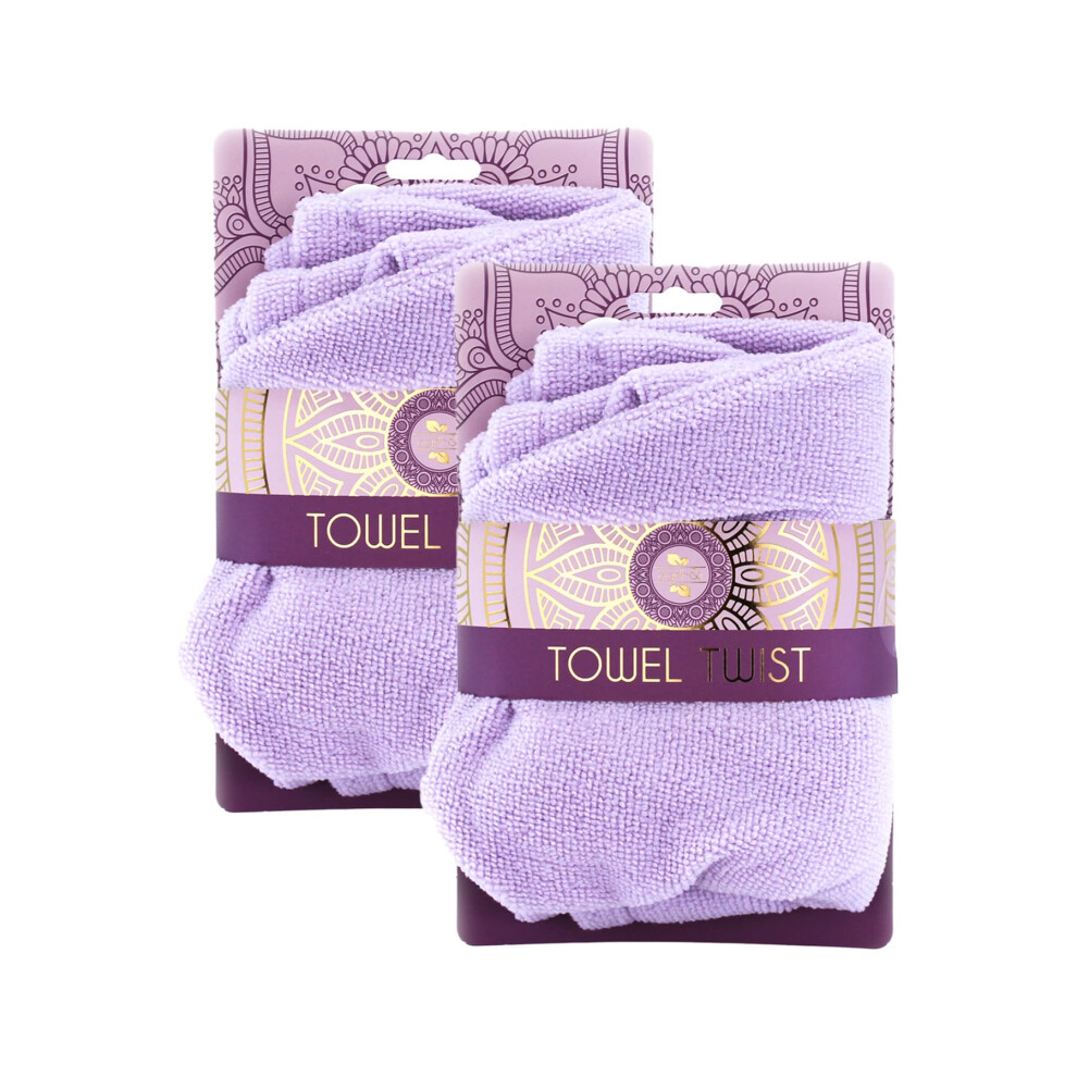 Earth & I - Lot de 2 serviettes torsad  es pour cheveux, pour femmes, pour cheveux mouill  s et boucl  s, en tissu   ponge absorbant anti-frisottis