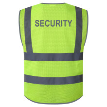 JKSafety 9 Zakken Klasse 2 Beveiliging Hi-Vis HQ Mesh Lite Hi-Vis Veiligheidsvest met ritssluiting | Neonkleurige body met retroreflecterende strips