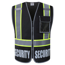 HATAUNKI Security Vest for Men Women Reflective Safety Vest with 5 Pockets and Front Zipper Mesh High Visibility Vest Meets ANSI/ISEA 107-2015 Standa