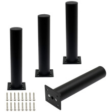 Kyuionty Paquete de 4 patas ajustables para muebles, redondas, de 1,5 pulgadas de dimetro, de aleacin de aluminio engrosado, estantes para sof