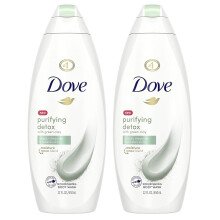 Gel douche nourrissant Dove - Purifying Detox - l'argile verte - Poids net : 650 ml (22 oz liq.) par flacon - Lot de 2 flacons