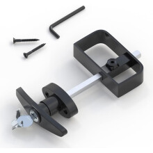 SKYSEN 4-balenie z mku na dvere k lne s T-r ckou, 5-1/2"""" parn - 2 kl ce - kovanie na dvere k lne - cierne (Shed Lock-4)