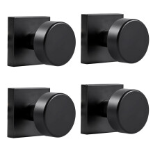coolnews 4-pack mattsvart dummy drrknoppar Interir Modern Round Bifold Dummy Drrknopp Drrhandtag fr skafferi Hall/garderobsdrrar