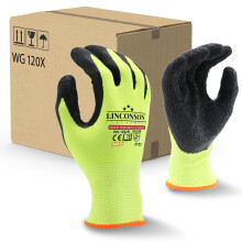 linconson 12 Pack Safety Performance Series Construction Mechanics Wrinkle Latex Work Gloves