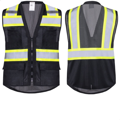 Protectx Hi-Visibilit Solid Front Mesh Back Safety Gite 1