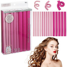 Expressions 18pc Flexible Curling Rods Pink Hair Curlers for Women In Assorted Sizes - Curly Hair Products For Spiral Curls & Waves| Classic Hair Rol