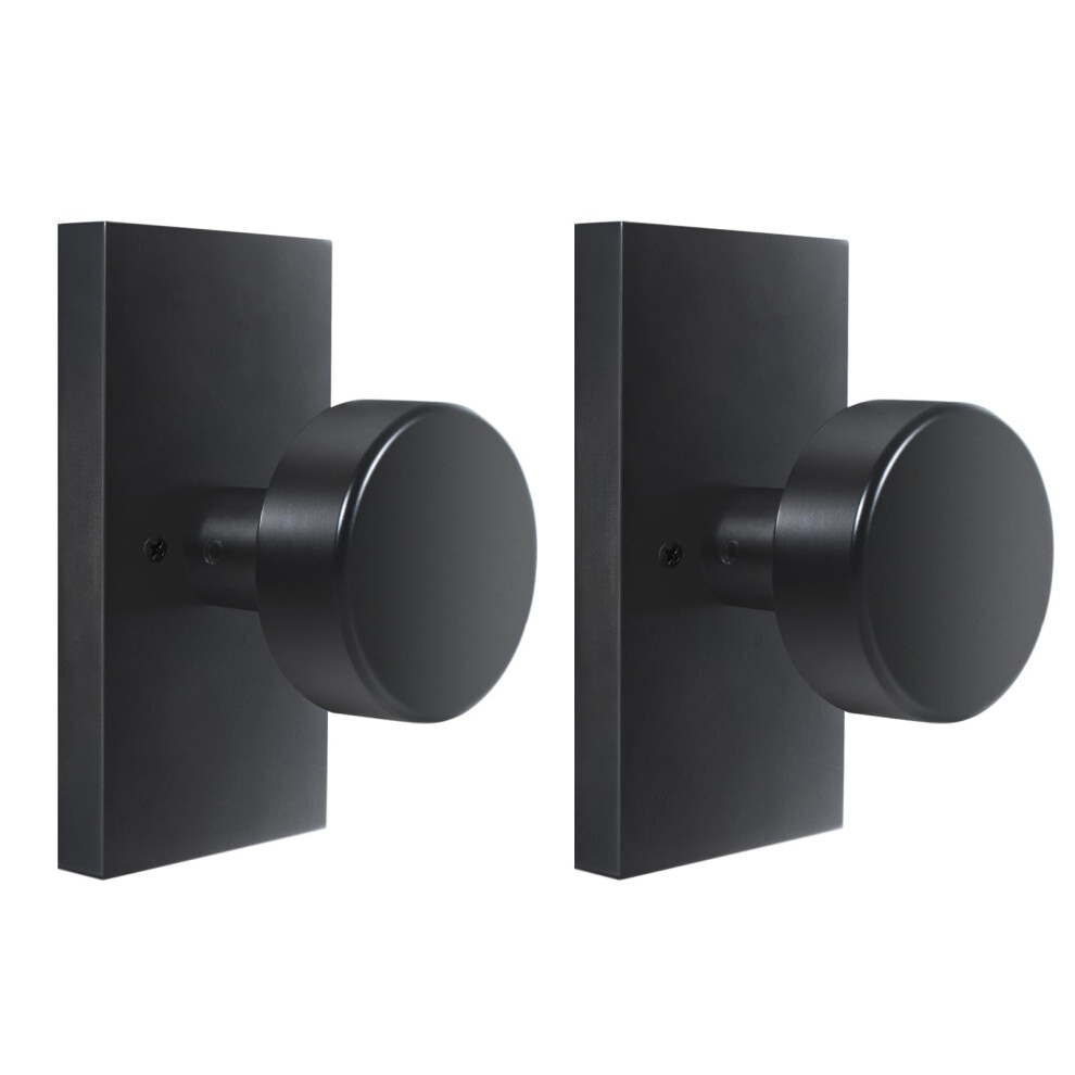 Hiemey Dummy Door Knob Interior Matte Black Door Knobs Modern Rectangle Heavy Duty Door Handle For Bifold Closet Doors 2 Pack 658359054078