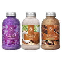 Set di sali da bagno marini da 3?21,16 oz - Sali da bagno alla lavanda, al cocco e al sandalo - Olio essenziale di lavanda - Olio di cocco natura