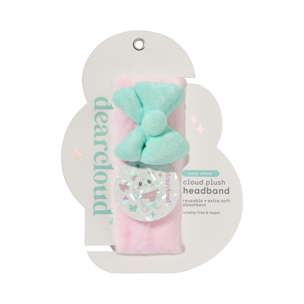 dearcloud Cloud Plush Headband  Skincare Headband for Washing Face  Makeup  and Self Care (Cozy Cheer)