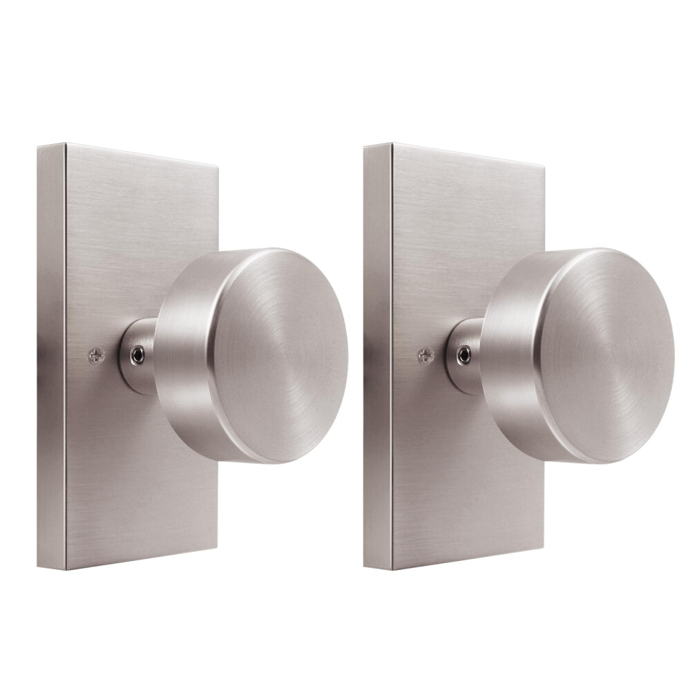 Hiemey Brushed Nickel Dummy Door Knob Interior Hall And Closet Dummy Door Knob Door Handles 2 Pack 658359054931