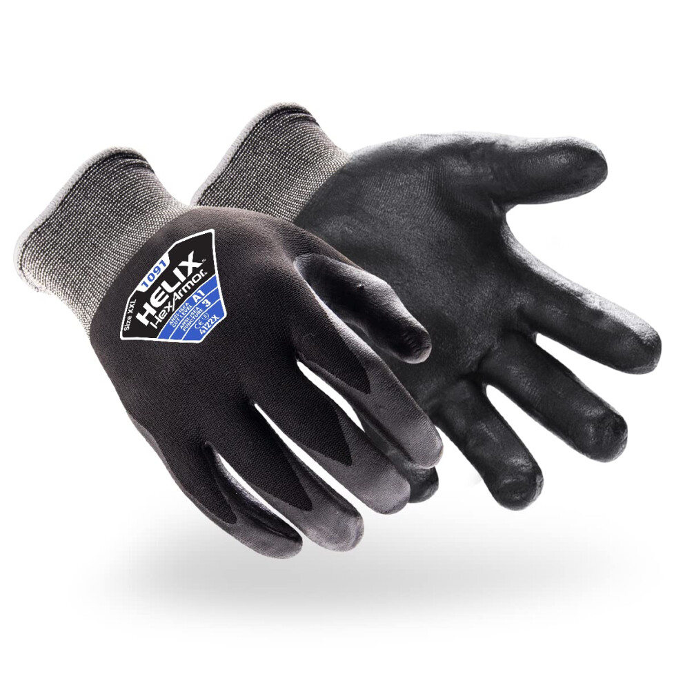 Photos - Safety Equipment HexArmor Cut-Resistant Puncture-Resistant Nitrile Palm Knit Work Gloves | Helix 1091 | Large 1091-L (9) 