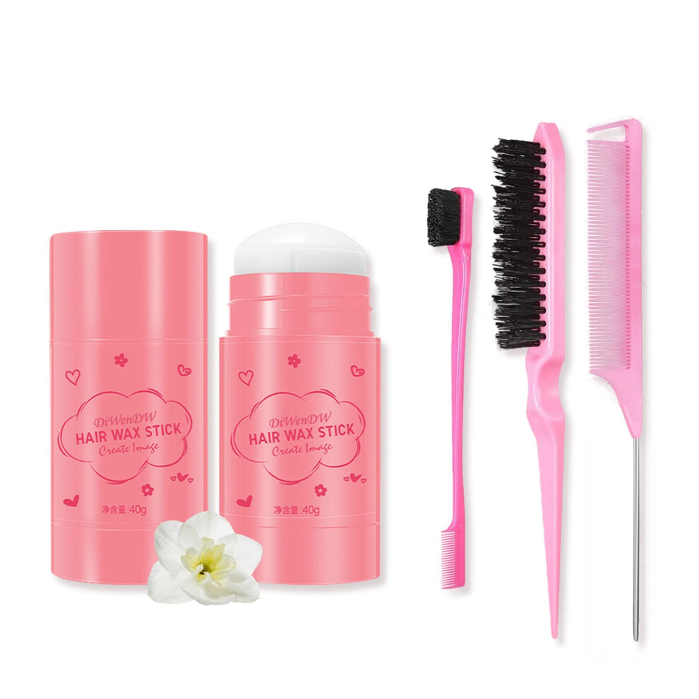 Dwdiwen Hair Wax Stick & Hair Styling Combs Set 4 Pcs Moisturizing Non-Greasy Hair Styling Wax Stick For Edge Control On Wigs And Hair Lightweight Hair Slick