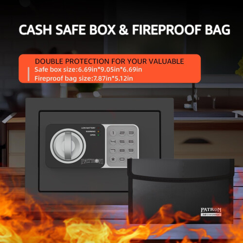 17NEF-FP Patron Safe Box FireProof Safe til hjemmedokumenter 1