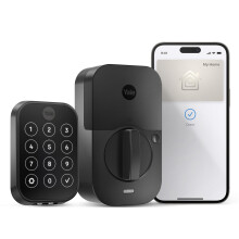 Cerradura inteligente Yale Assure Lock 2 Plus con Apple Home Keys (apertura con un toque) de gamuza negra, con cerrojo y teclado con conexi   n Wi-