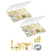 Mr. Pen- Foto-ophangset 410-delige gouden fotohangers Nagels voor het ophangen van foto's Muurhangers Foto-ophanghaken Frame-ophangbeslag Muurophangs