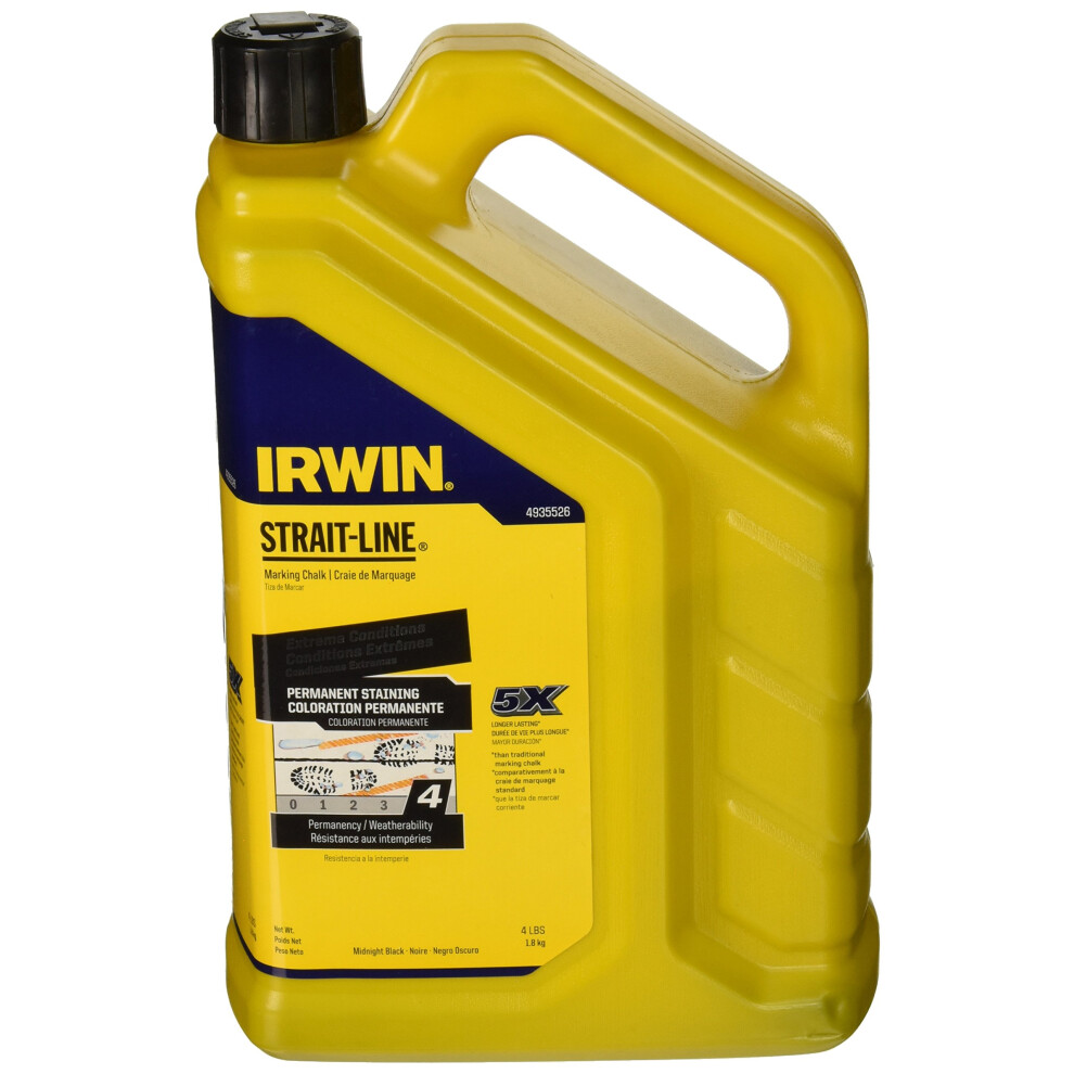 Irwin Tools IRWIN STRAIT-LINE Marking Chalk  Permanent Staining  Midnight Black  4 lbs (4935526)