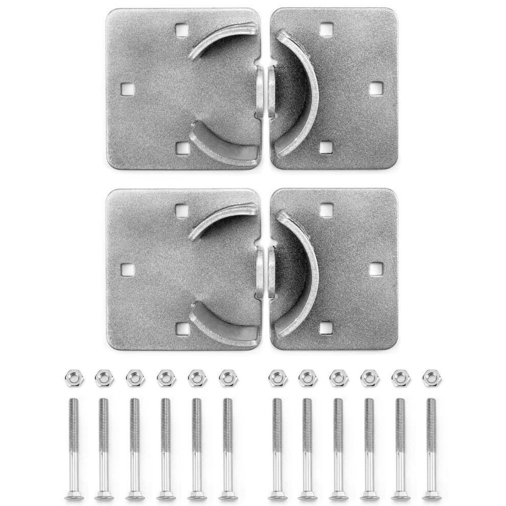 Qwork Heavy Duty Puck Lock And Hasp 2 Pack High Security Steel Hidden Shackle Keyed Alike Padlocks With Keys For Trucks Gates Vans And Vending Mach 795973601445
